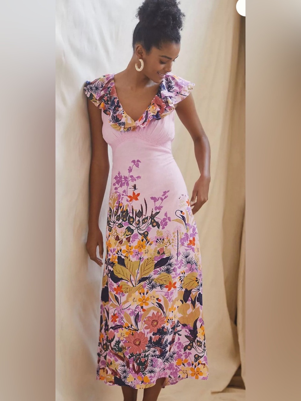Anthropologie Ruffled Maxi Dress